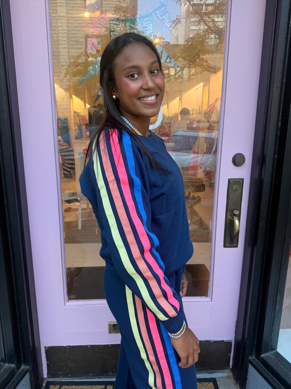 Blue and neon stripe set