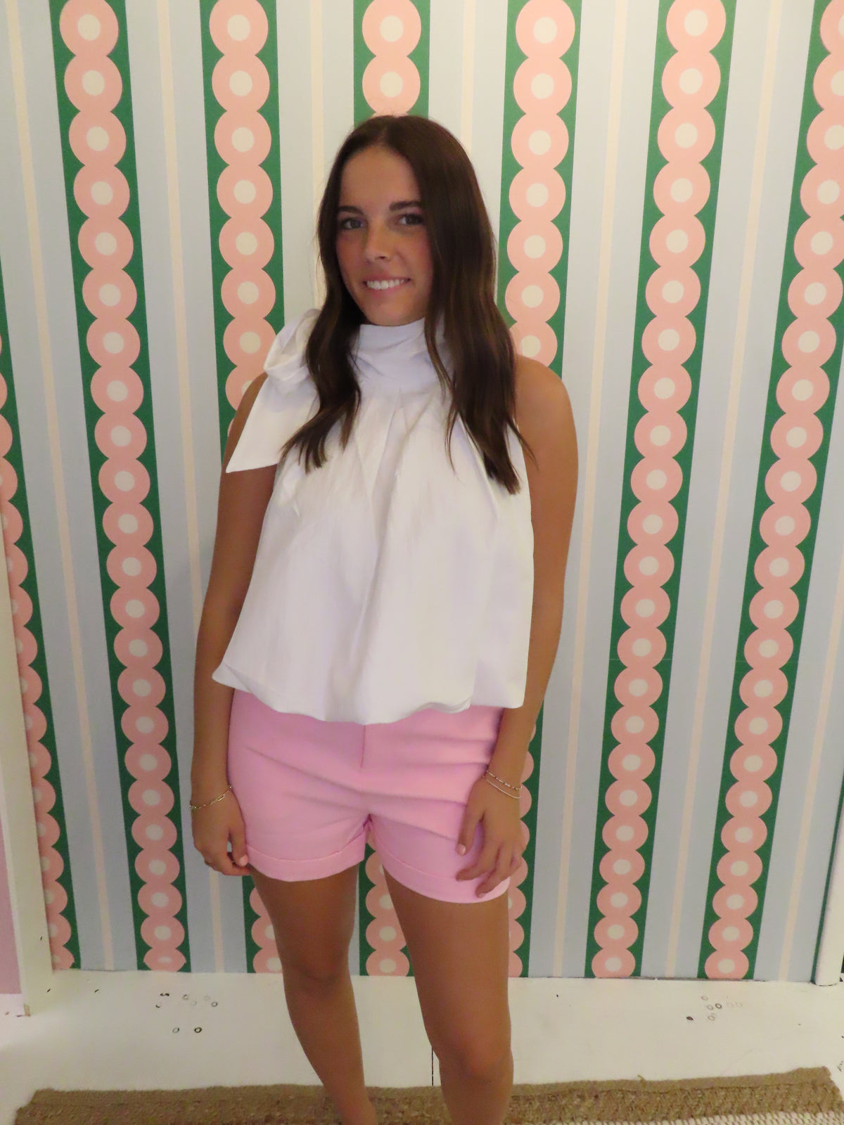 High Neck Tie Wrap Balloon Sleeveless Top