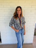 Navy Zebra Top