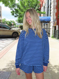 Navy Blue Stripe Shorts