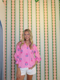 Long Sleeve Pink Floral Top