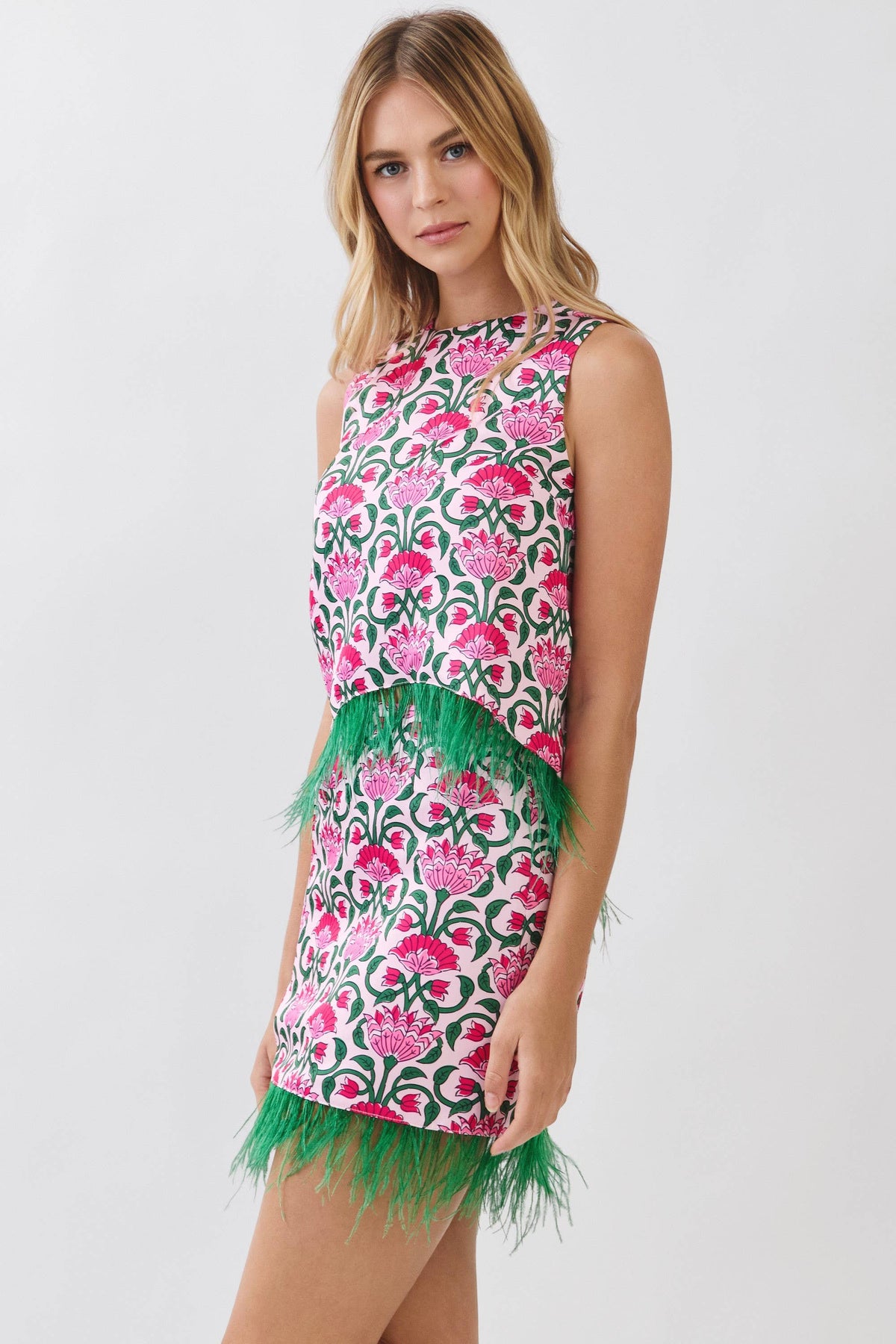 Feather & Flowers Sleevless Top