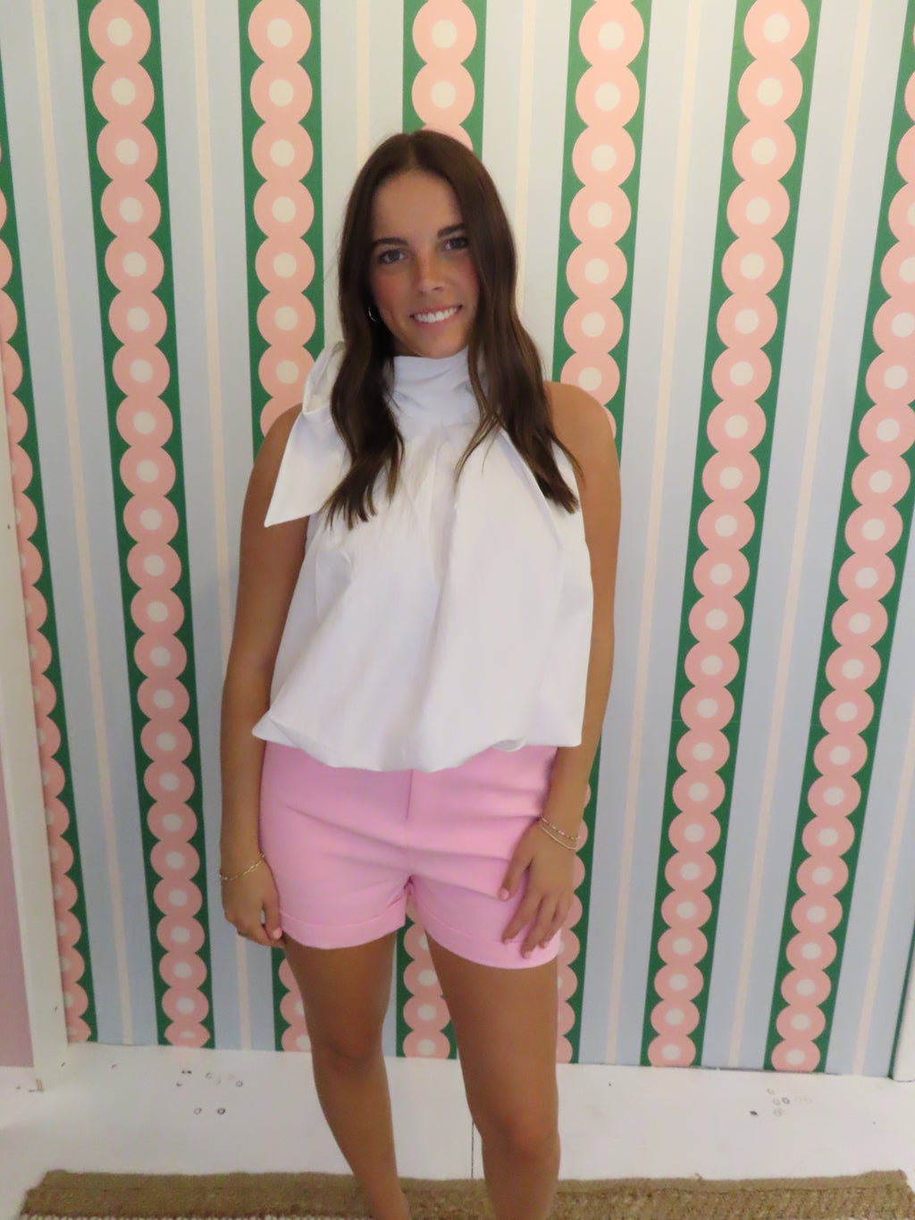 High Neck Tie Wrap Balloon Sleeveless Top