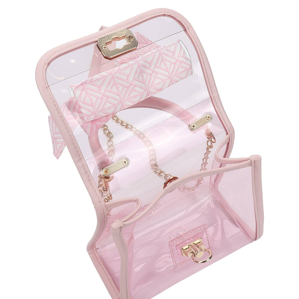 The Perfect Bow Clear Vinyl Bag (pink)