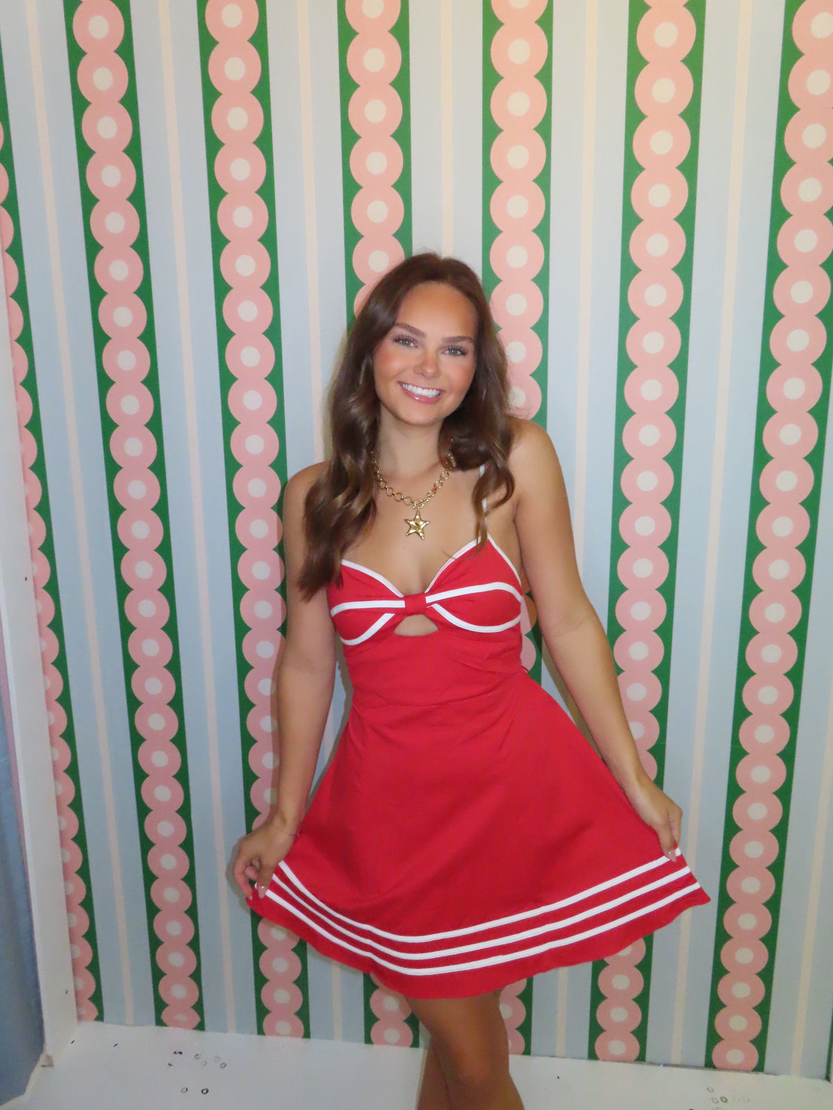 Cut-Out Bow Back Mini Dress