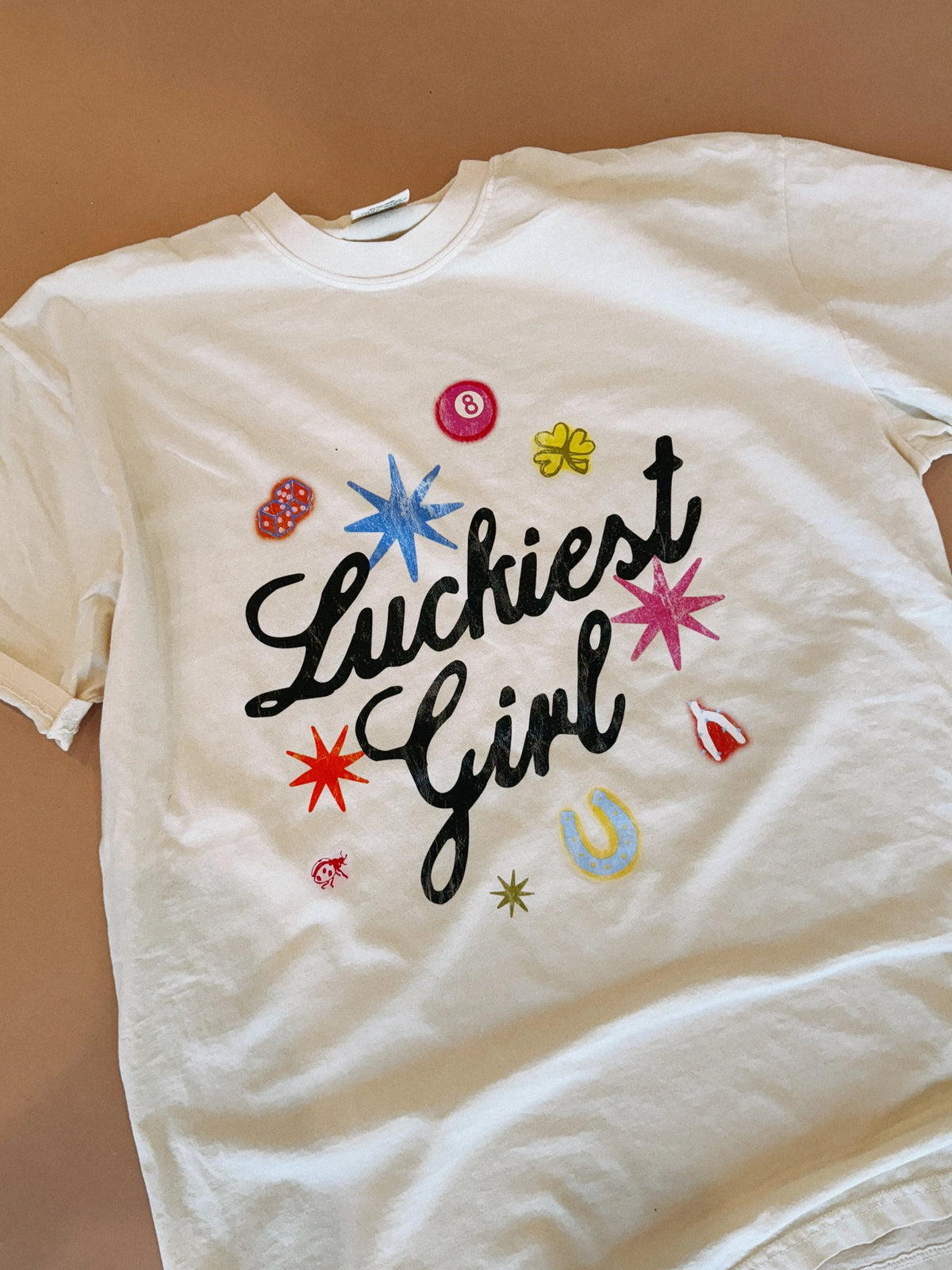 Luckiest Girl Graphic Tee - Ivory