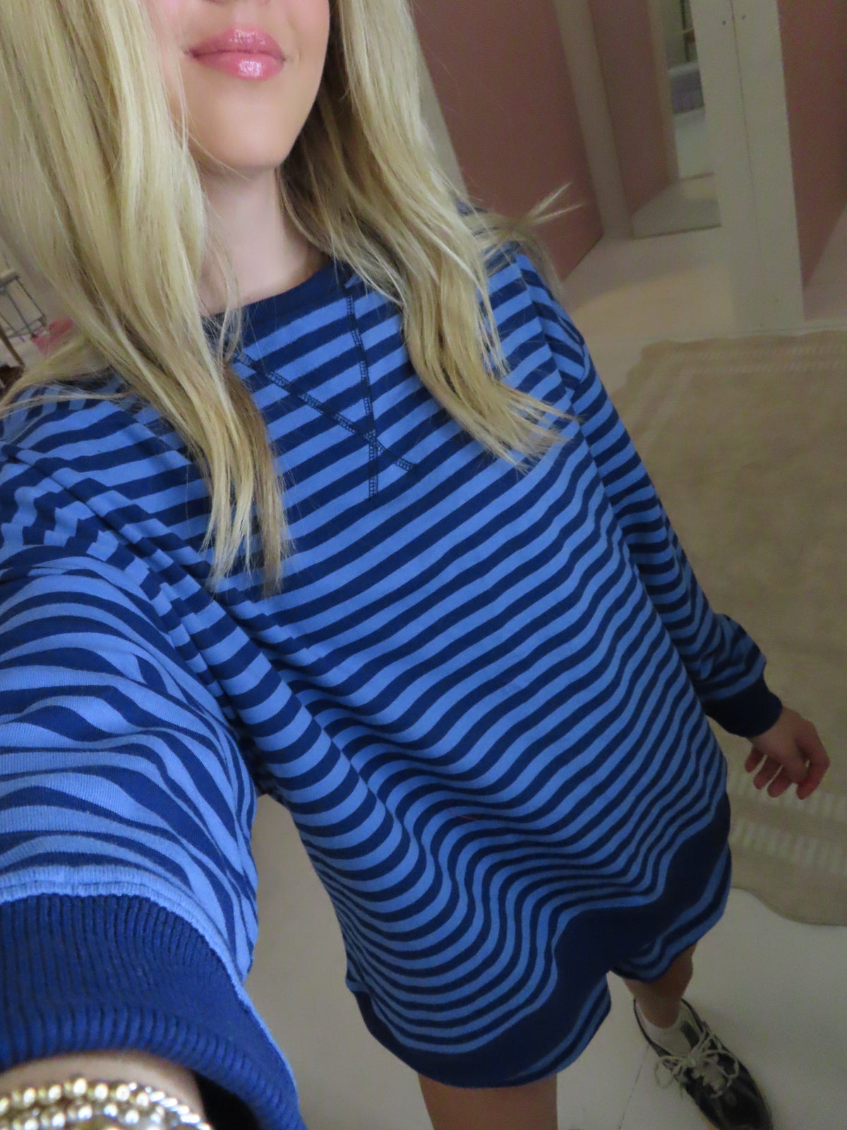 Navy Blue Stripe Shorts
