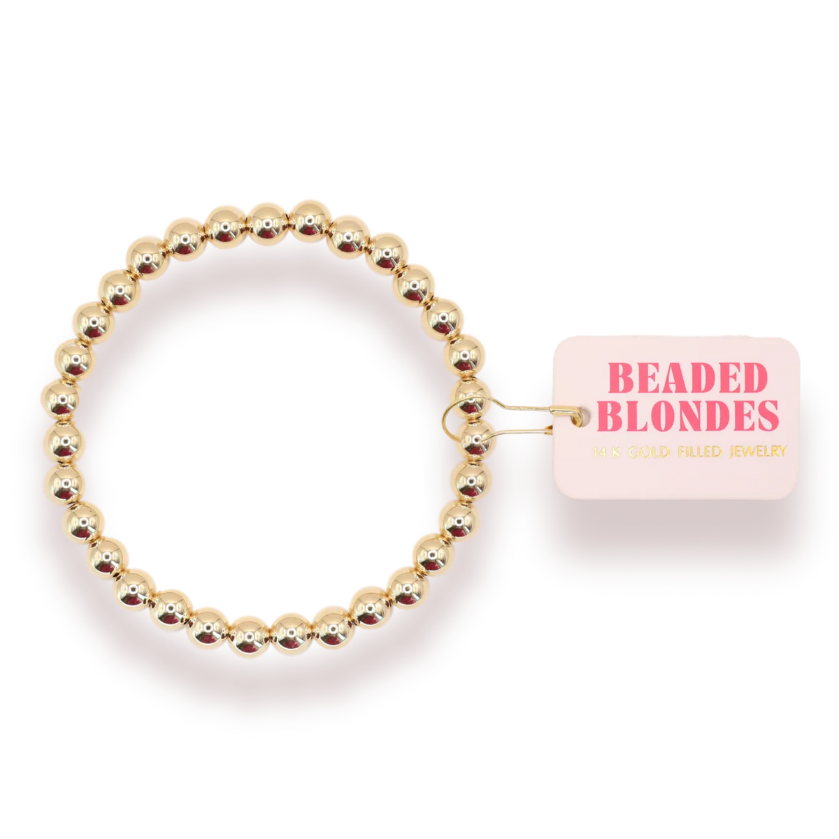 6MM Gold Beaded Bracelet - Beaded Blondes