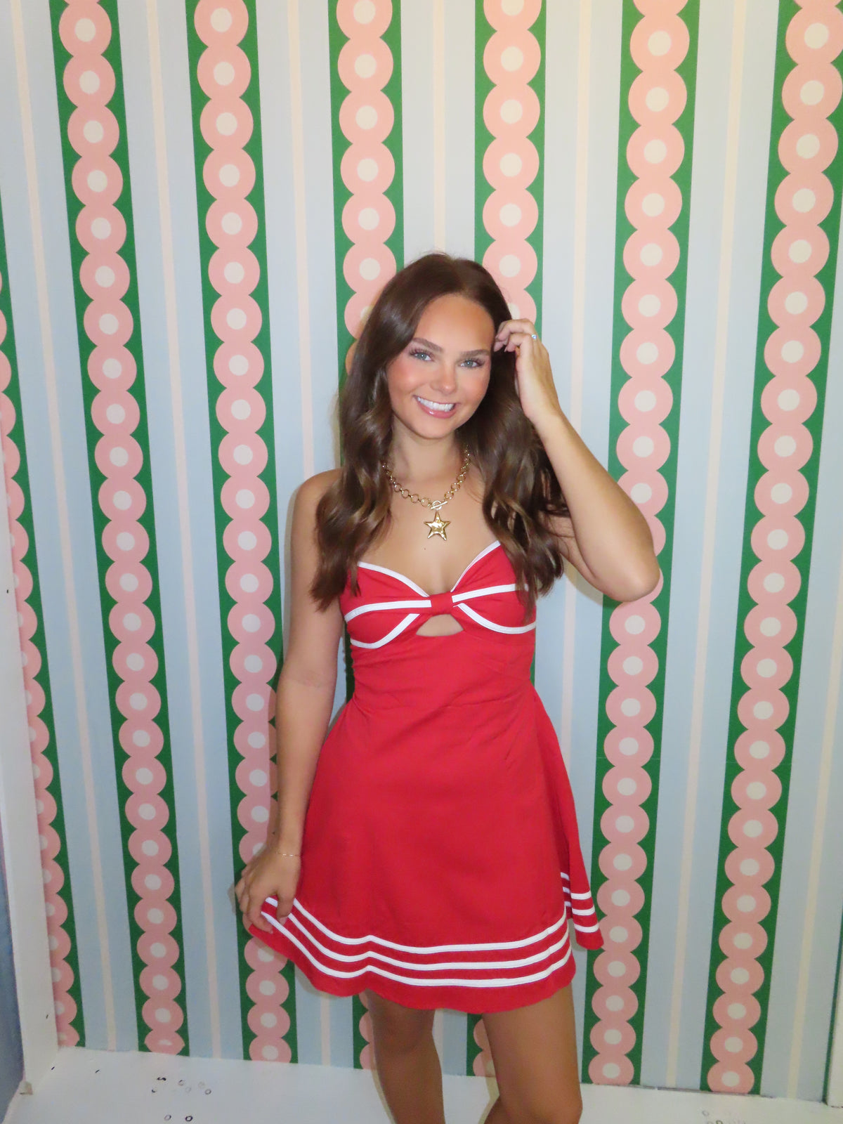 Cut-Out Bow Back Mini Dress