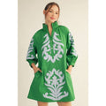 Floral applique shift dress