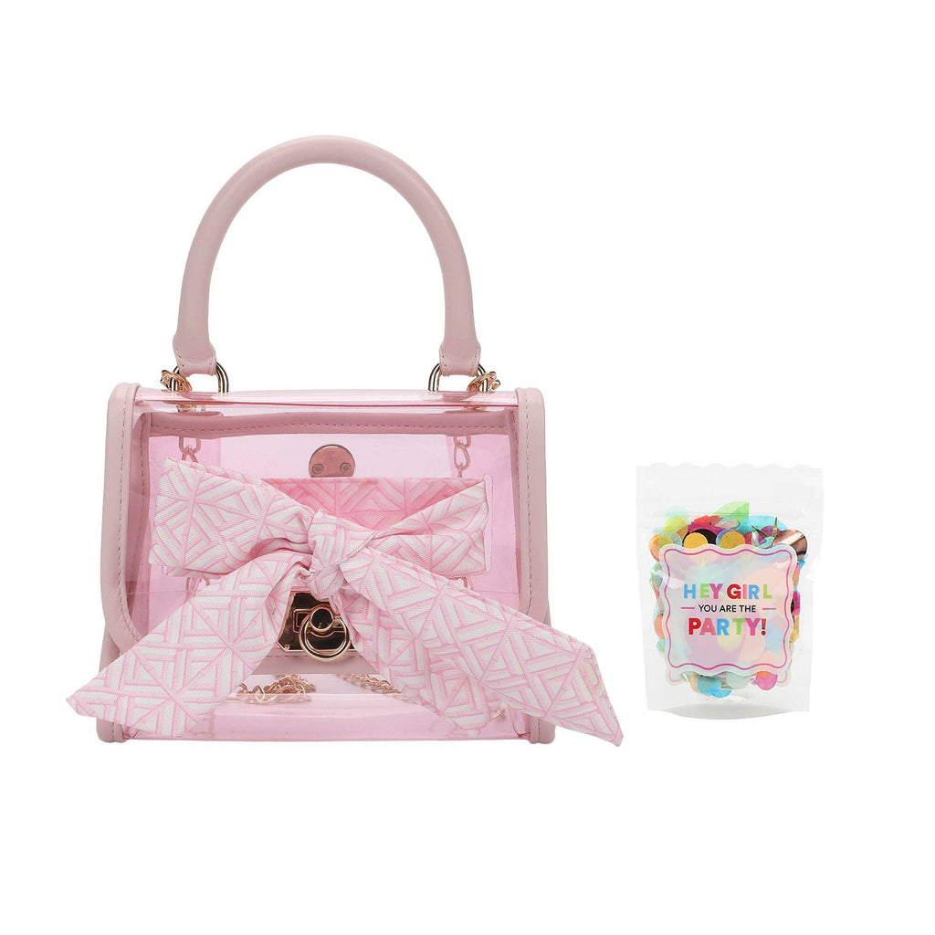 The Perfect Bow Clear Vinyl Bag (pink)