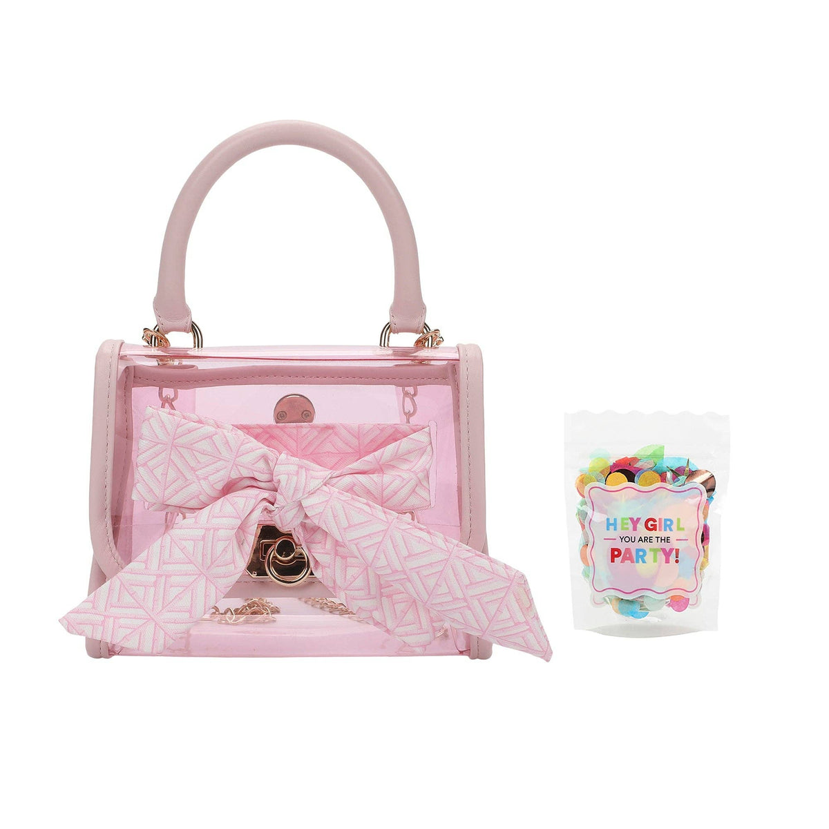 The Perfect Bow Clear Vinyl Bag (pink)