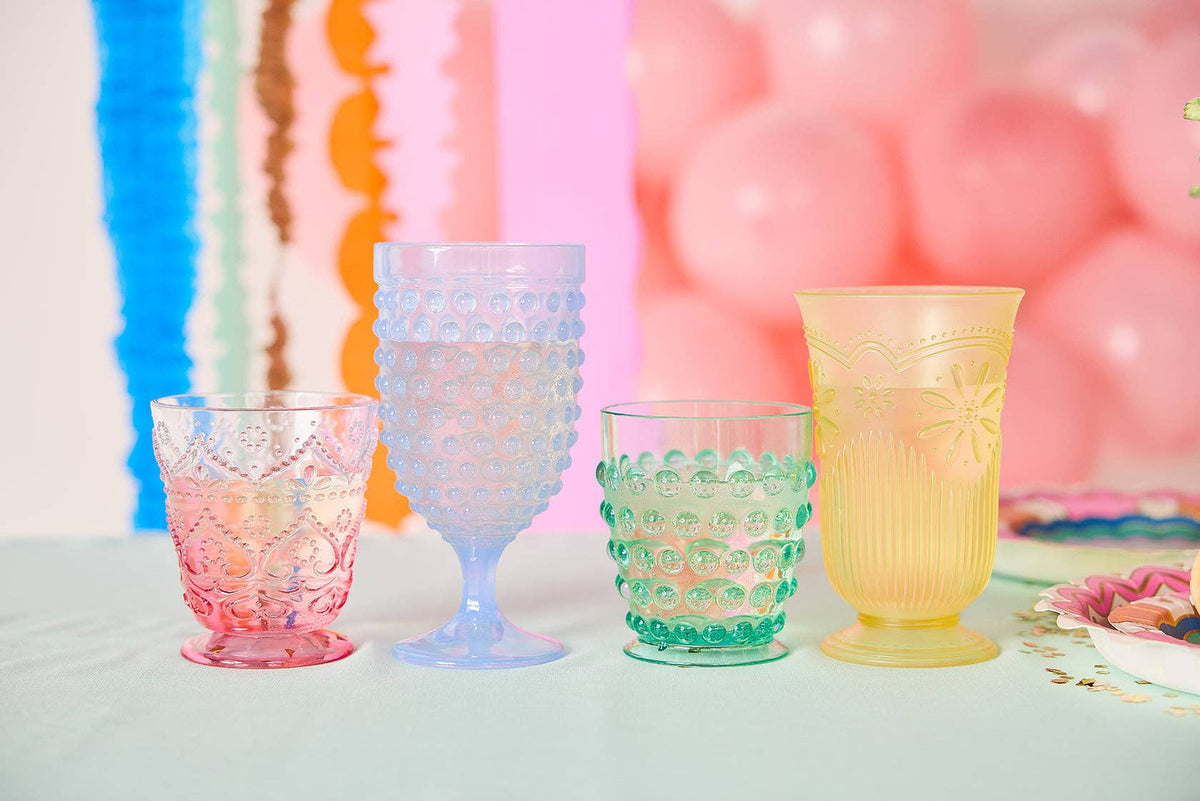 Reusable Pastel Vintage Cup Set (4 ct)