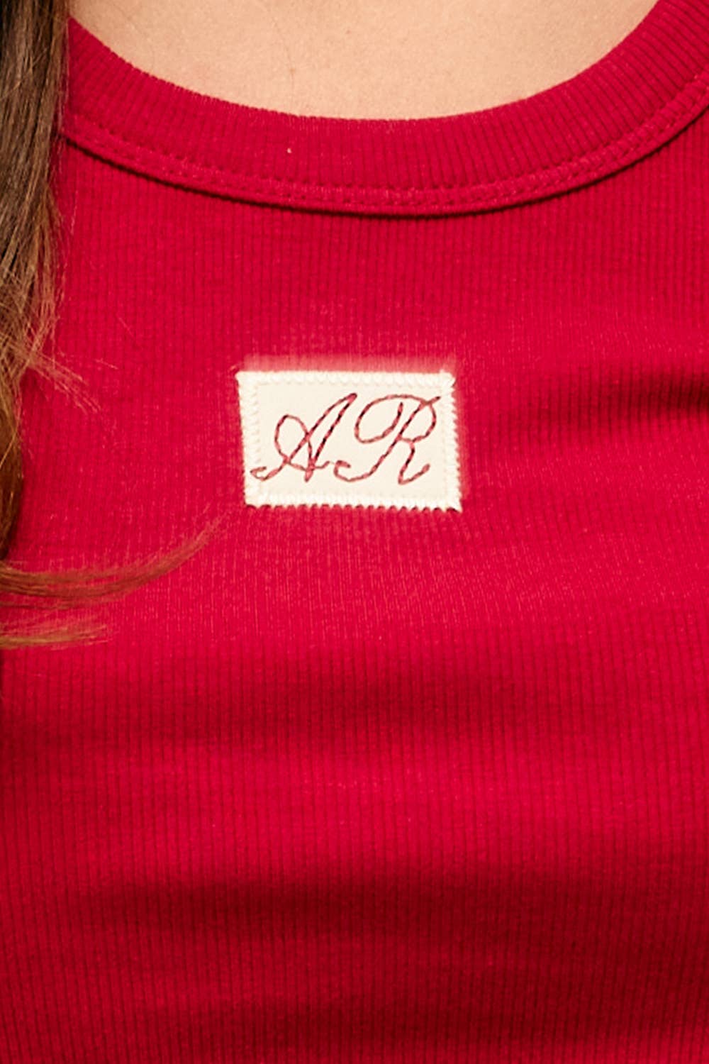 AR Embroidered Patch Ribbed Tank Top