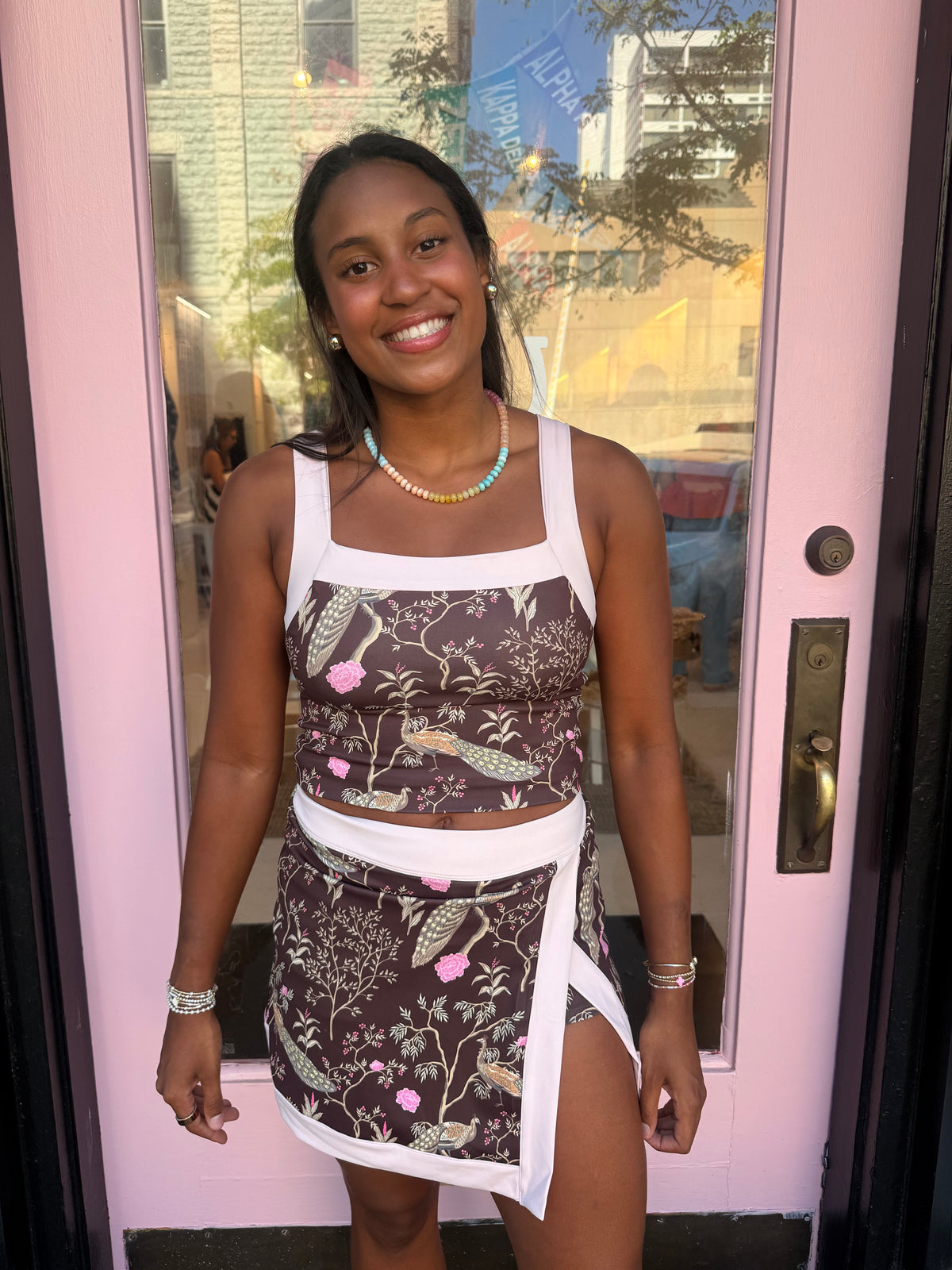 Brown and Pink Athletic Set
