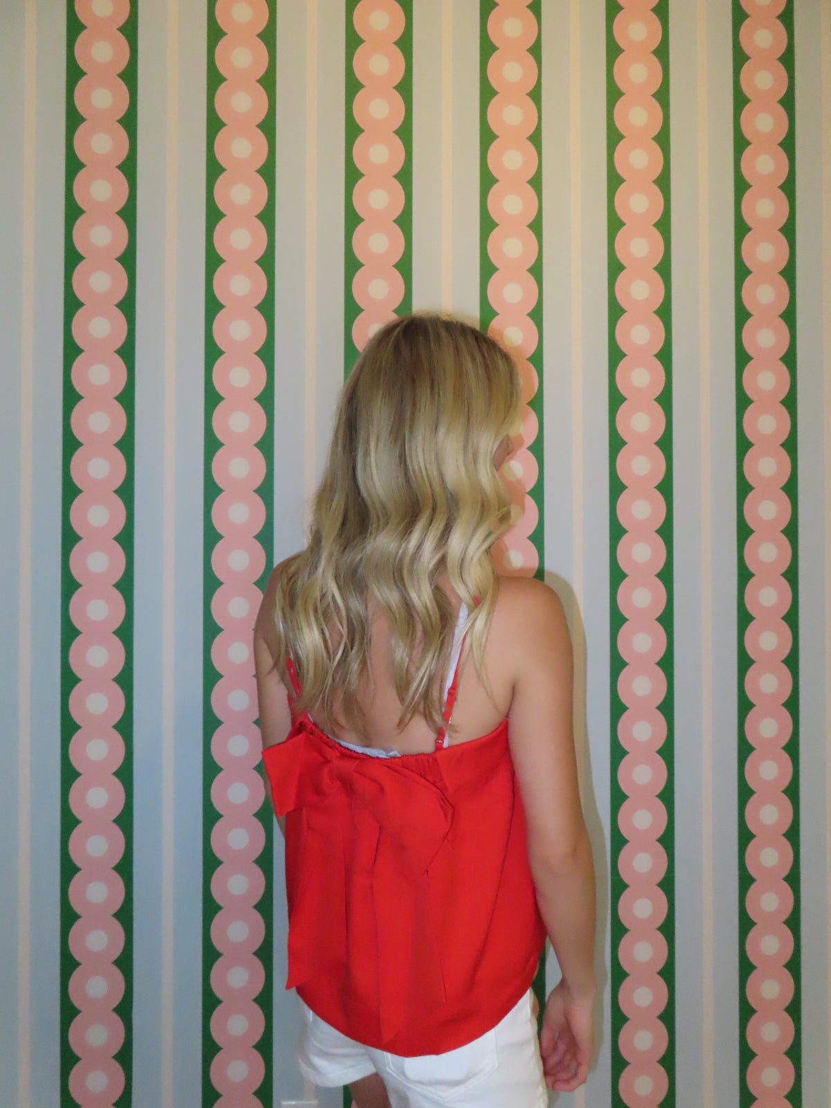 Bow Back  Spaghetti Strap  Top