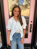 Mock Neck Blouse-White