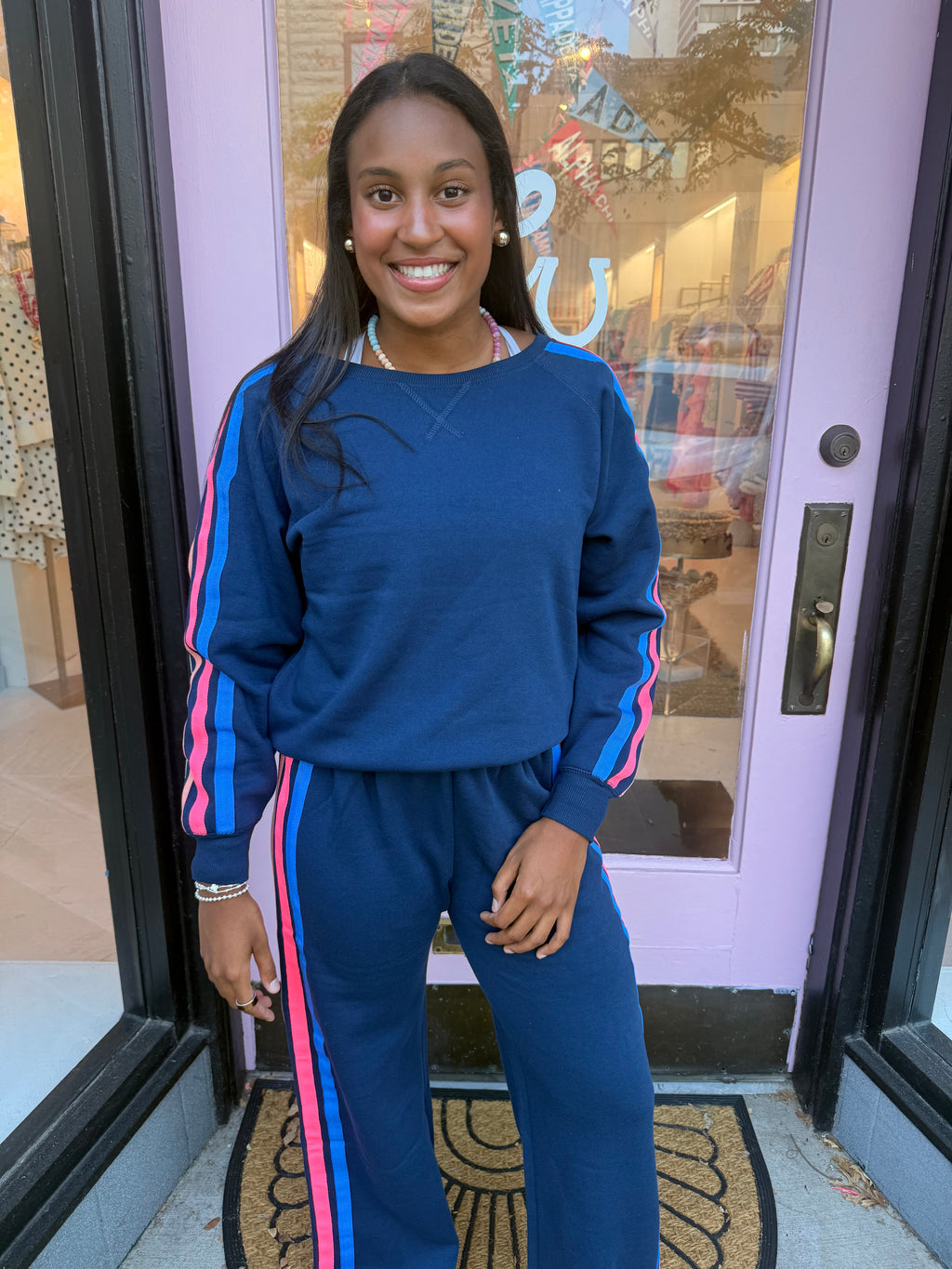 Blue and neon stripe set