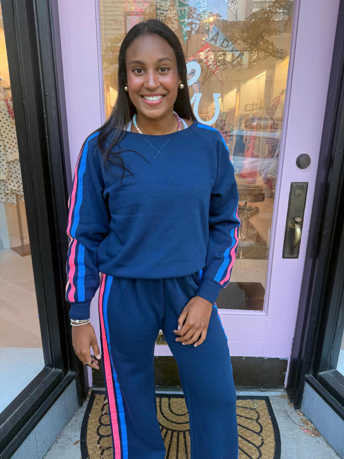 Blue and neon stripe set