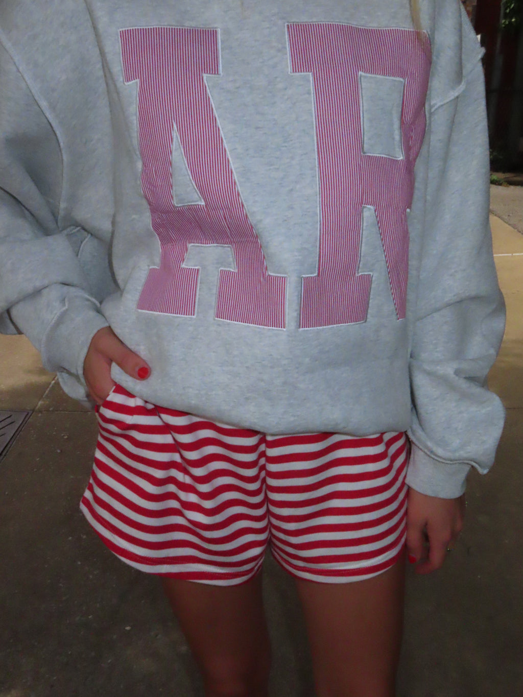 Red and White Stripe Shorts