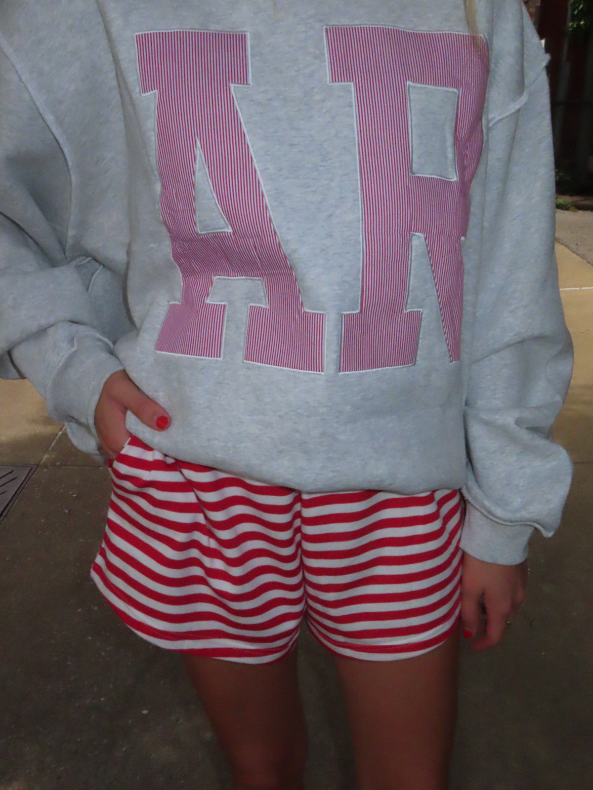 Red and White Stripe Shorts