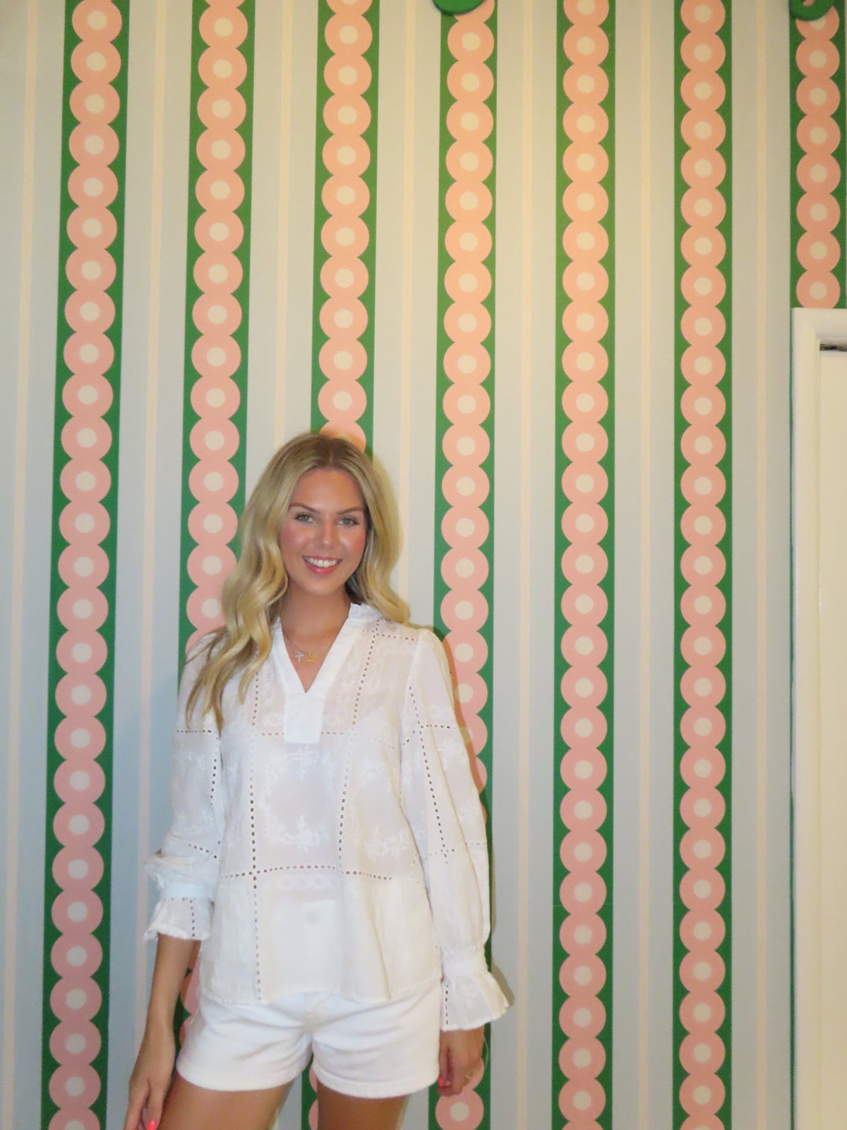 White Eyelet Top