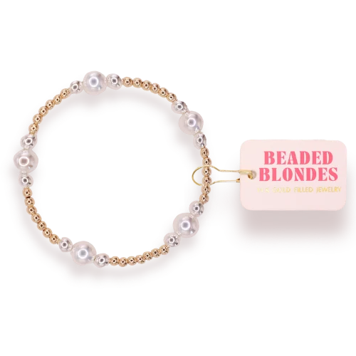 Serena Pearl Bracelet in Gold - Beaded Blondes