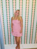 Strapless Red and White Ruffle Dress