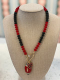 Beaded Football Charm Necklace