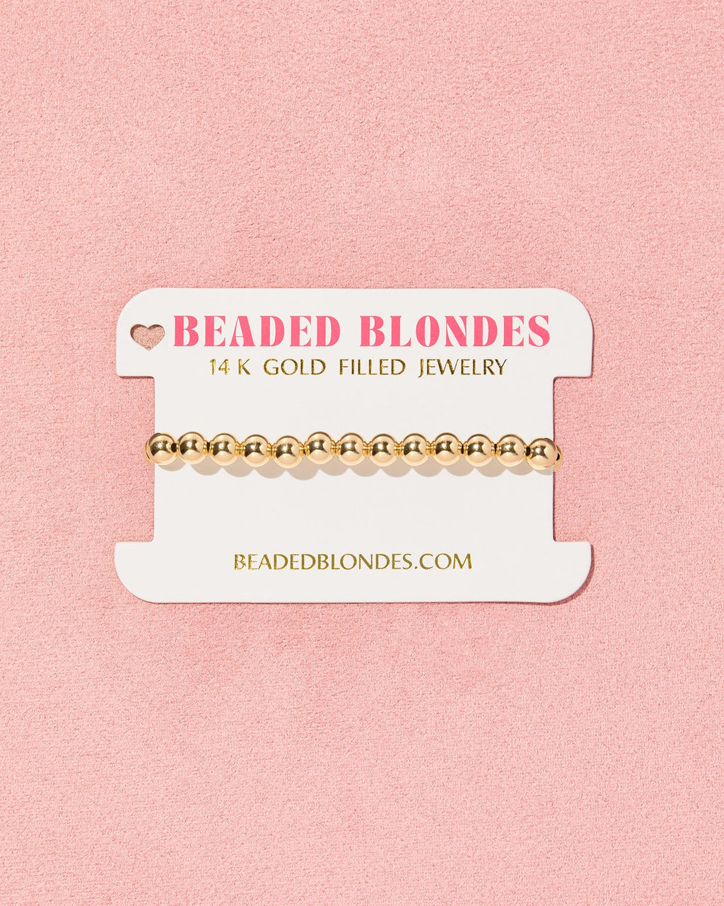 6MM Gold Beaded Bracelet - Beaded Blondes