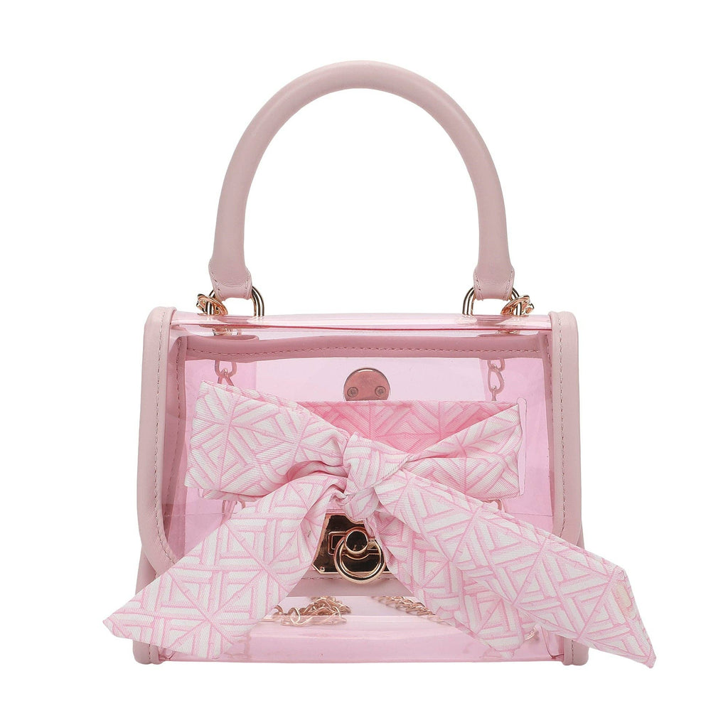 The Perfect Bow Clear Vinyl Bag (pink)