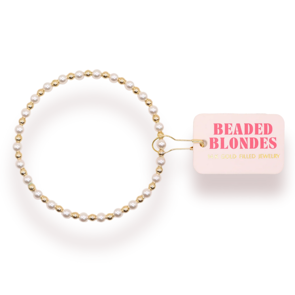 Luci Pearl Bracelet in Gold - Beaded Blondes